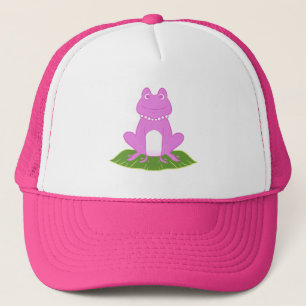 Trucker Hat van roze en groene kikkers Pet