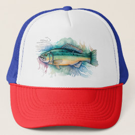 Trucker Hat - Waterverf Serie: Bass Pet
