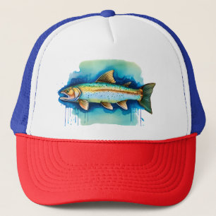 Trucker Hat - Waterverf Serie: Forel/Zalm Pet