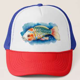 Trucker Hat - Waterverf Serie: Koi Fish Pet