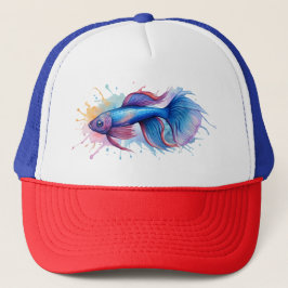 Trucker Hat - Waterverf Series: Betta Fish Pet