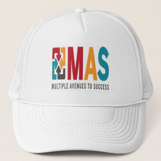 Trucker Hat (wit) Trucker Pet (Voorkant)