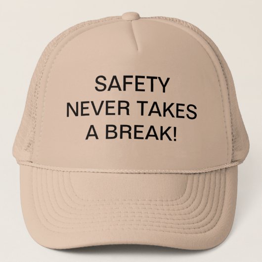 TRUCKER HATS MET VEILIGHEID-SLOGAN. TRUCKER PET (Voorkant)