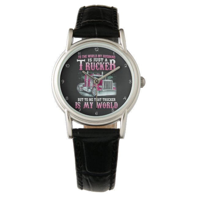 Trucker Husband, My Whole World Horloge (Voorkant)