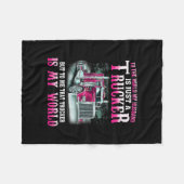 Trucker is mijn wereldvrachtwagenchauffeur cadeau  fleece deken (Voorkant (Horizontaal))