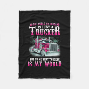 Trucker is mijn wereldvrachtwagenchauffeur cadeau fleece deken