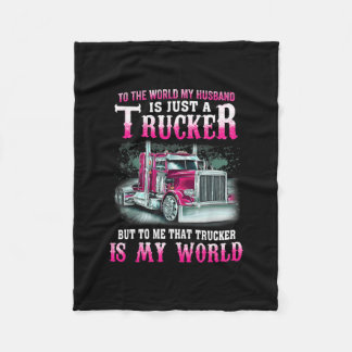 Trucker is mijn wereldvrachtwagenchauffeur cadeau  fleece deken