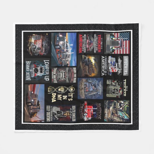 Trucker lader omhoog en hamer omlaag fleece deken (Voorkant (Horizontaal))