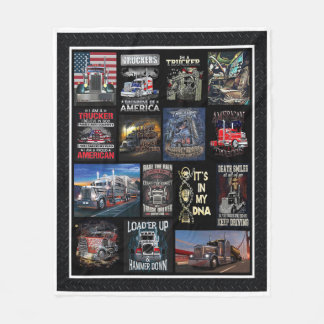 Trucker Lader Op En Hamer Neer Fleece Deken