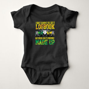 Trucker Logbook Funny Truck Driver Tractor Trailer Romper