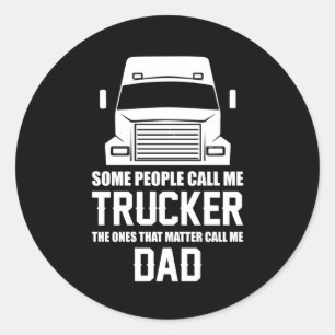 Trucker Love Trucker Trucks Funny Gift Idee Ronde Sticker