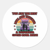 Trucker moeder dochter Bond familie weg liefde Ronde Sticker (Voorkant)