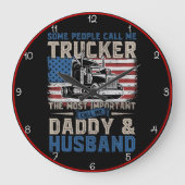 Trucker, papa, echtgenoot Amerikaanse vlag Grote Klok (Voorkant)