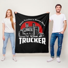 Trucker Personalized Gift Blanket Fleece Deken