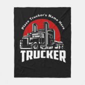 Trucker Personalized Gift Blanket Fleece Deken (Voorkant)