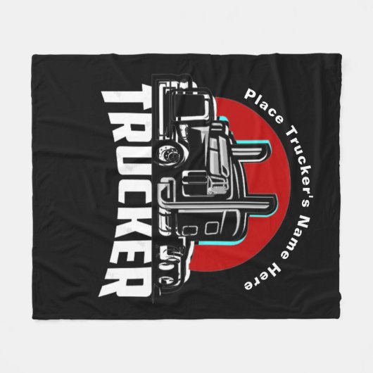 Trucker Personalized Gift Blanket Fleece Deken (Voorkant (Horizontaal))