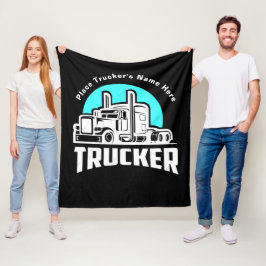 Trucker Personalized Gift Blanket Fleece Deken