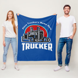Trucker Personalized Gift Blanket Fleece Deken