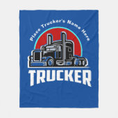 Trucker Personalized Gift Blanket Fleece Deken (Voorkant)