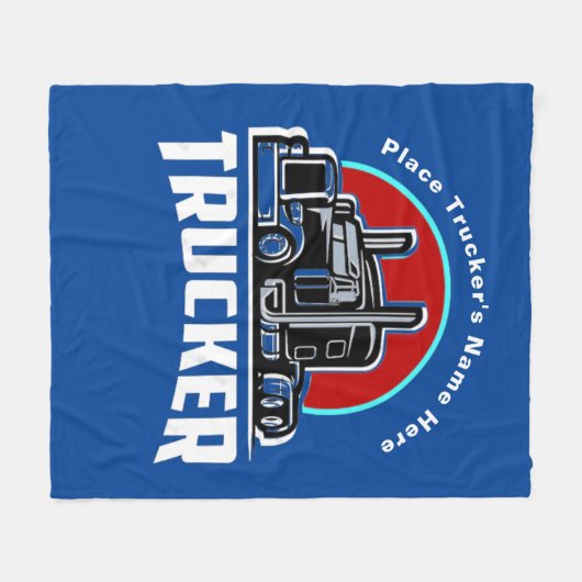 Trucker Personalized Gift Blanket Fleece Deken (Voorkant (Horizontaal))