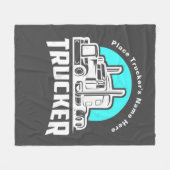 Trucker Personalized Gift Blanket Fleece Deken (Voorkant (Horizontaal))