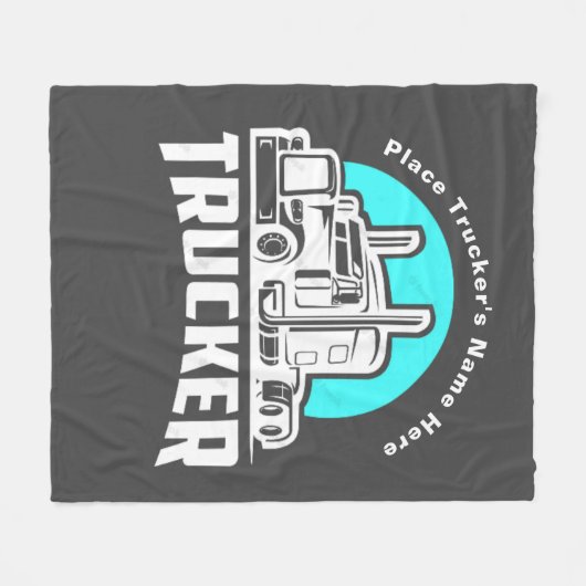 Trucker Personalized Gift Blanket Fleece Deken (Voorkant (Horizontaal))