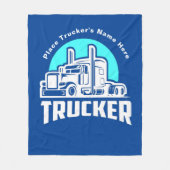 Trucker Personalized Gift Blanket Fleece Deken (Voorkant)