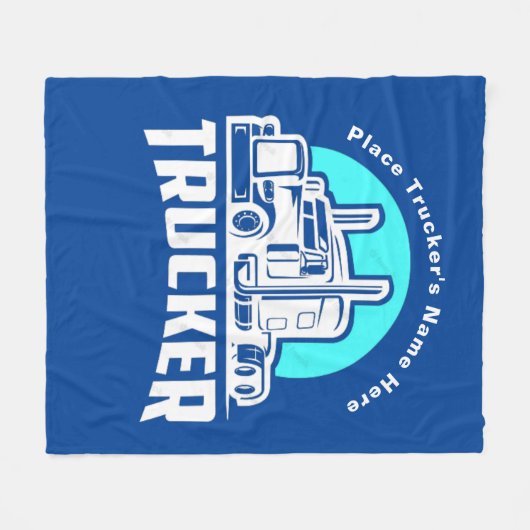 Trucker Personalized Gift Blanket Fleece Deken (Voorkant (Horizontaal))