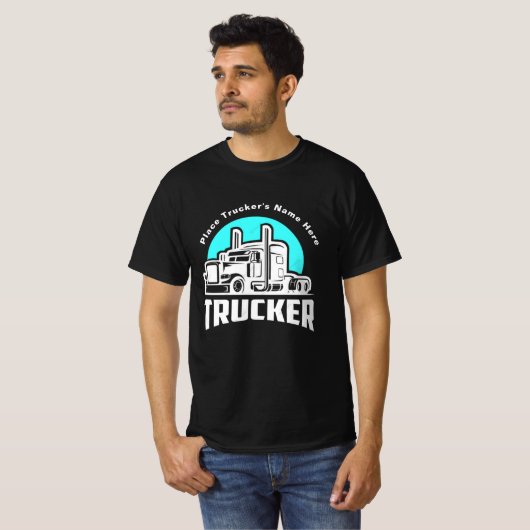 Trucker Personalized Gift T-Shirt (Voorkant volledig)