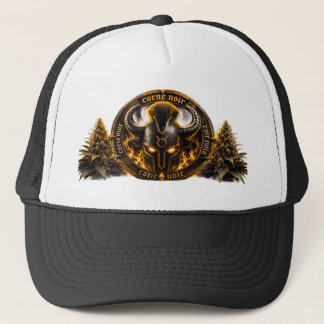 Trucker Pet met Zwarte Hoorn – Viking Helm F