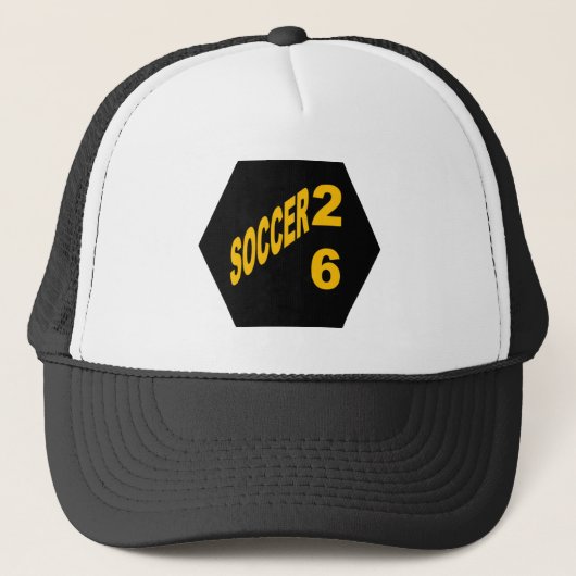 Trucker Pet Wit en zwart VOETBAL 26 (Voorkant)