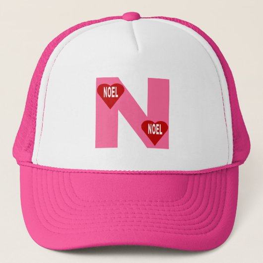 Trucker pet witte/roze NOEL (Voorkant)