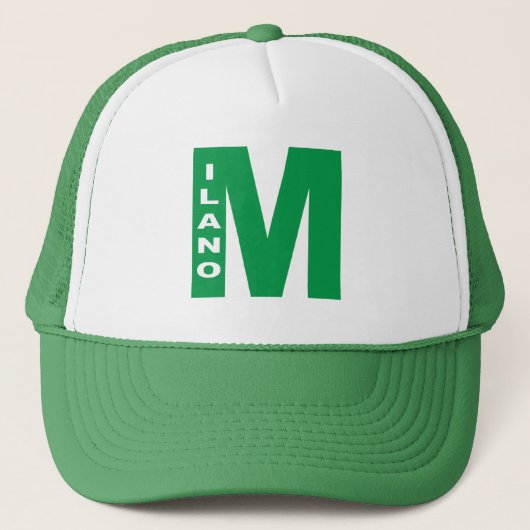 Trucker petje wit/groen MILANO Pet (Voorkant)