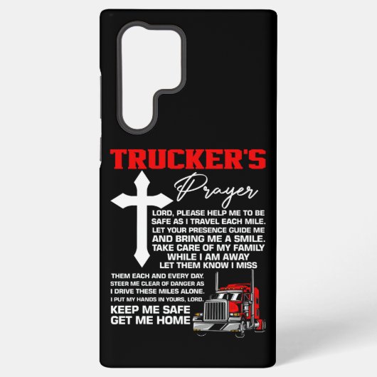 Trucker’s Prayer – Cross & Chrome Edition Samsung Galaxy Hoesje (Achterkant)