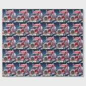 Trucker Santa 18 Wheeler Kerstmis Cadeaupapier (Vlak)