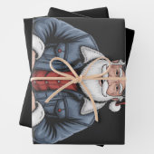 Trucker Santa Claus Funny Truck Rijden Kerstmis Inpakpapier Vel (In situ)