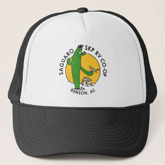 Trucker-Style Pet (wit/zwart) (Voorkant)
