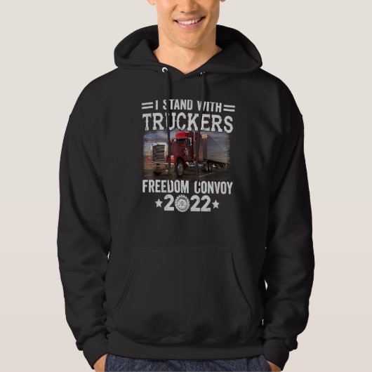 Trucker Support: ik sta voor Truckers Freedom Conv Hoodie (Voorkant)