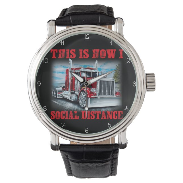 Trucker: This Is How I Social Distance Horloge (Voorkant)