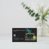 Trucker Transport Haulage Donkere Truck Front Visitekaartje (Staand voorkant)