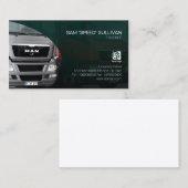 Trucker Transport Haulage Zilveren Vrachtwagen Voo Visitekaartje (Voorkant / Achterkant)