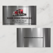 Trucker Transport Semi Trucking Metal Visitekaartje (Voorkant / Achterkant)