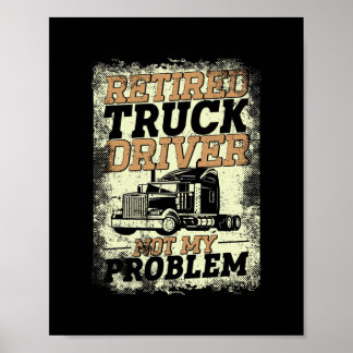 Trucker Truck Driver in ruste Retro Poster