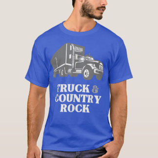 Trucker Truck Driver Loopt Truck en Country Rock T-shirt