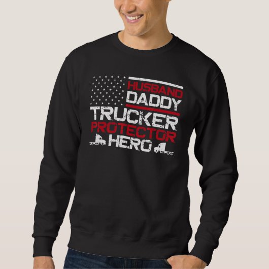 Trucker Truck Driver Vader Vader -Amerikaans U Trui (Voorkant)