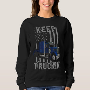 Trucker Truck Driver VS American Flag Kee Trui