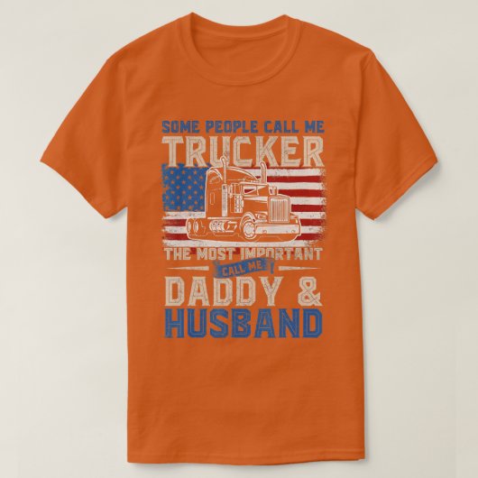 Trucker Trucker Dad Husband US Flag T-shirt (Design voorkant)