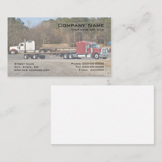 Trucker Trucking Visitekaartje (Voorkant / Achterkant)