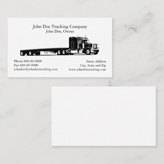 Trucker Trucking Visitekaartje (Voorkant / Achterkant)