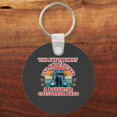 Trucker Vader Dochter Bond Road Familie Liefde Sleutelhanger (Voorkant)